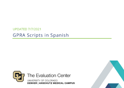 GPRA Scripts in Spanish