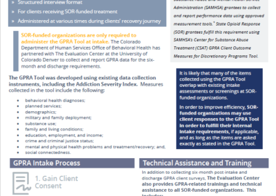 SOR GPRA Requirements Guide