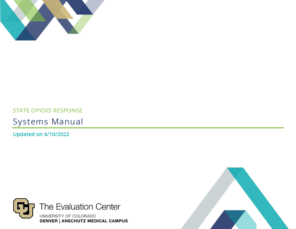 Systems Manual | SOR Colorado - Evaluation
